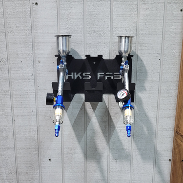 HKS Fab Gravity Feed Spray Gun Holder Rack – Wall or Cart Mount (3-Gun Capacity)